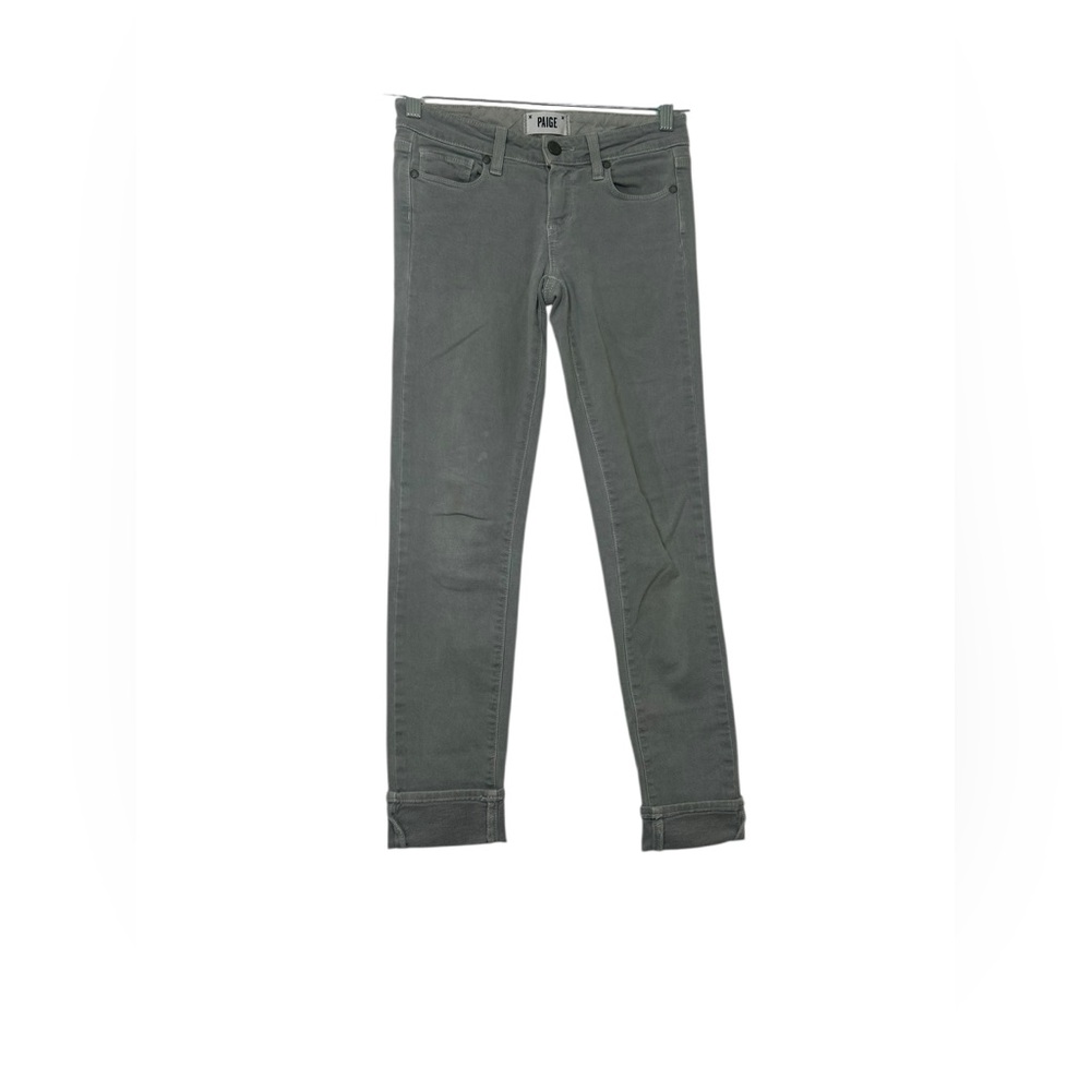 PAIGE Skyline Ankle Peg Size 24 Light Gray Denim Jeans Stretch Skinny